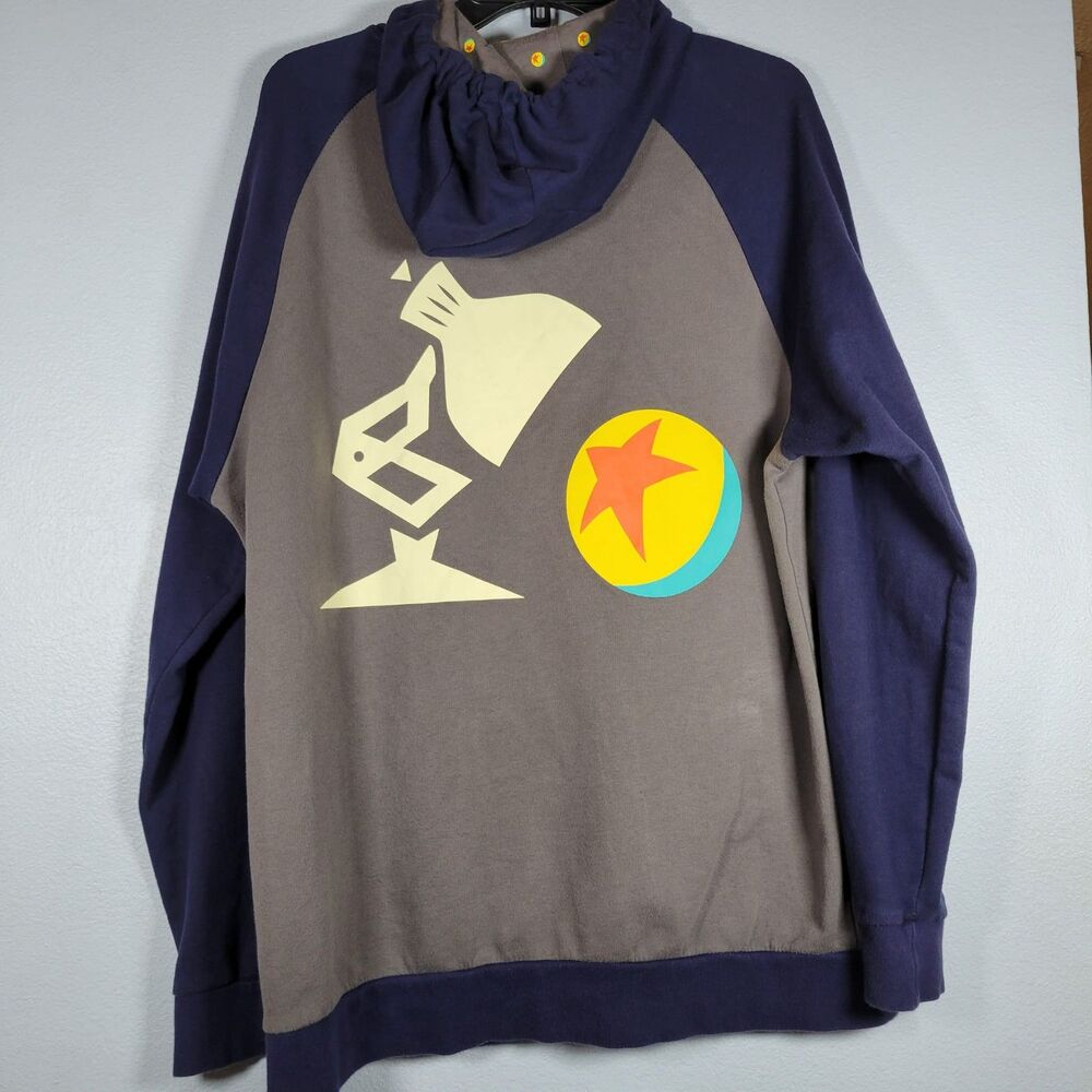 Disney Parks The World of Pixar Luxo Lamp Ball Full Zip Hoodie LG Blue Toy Story